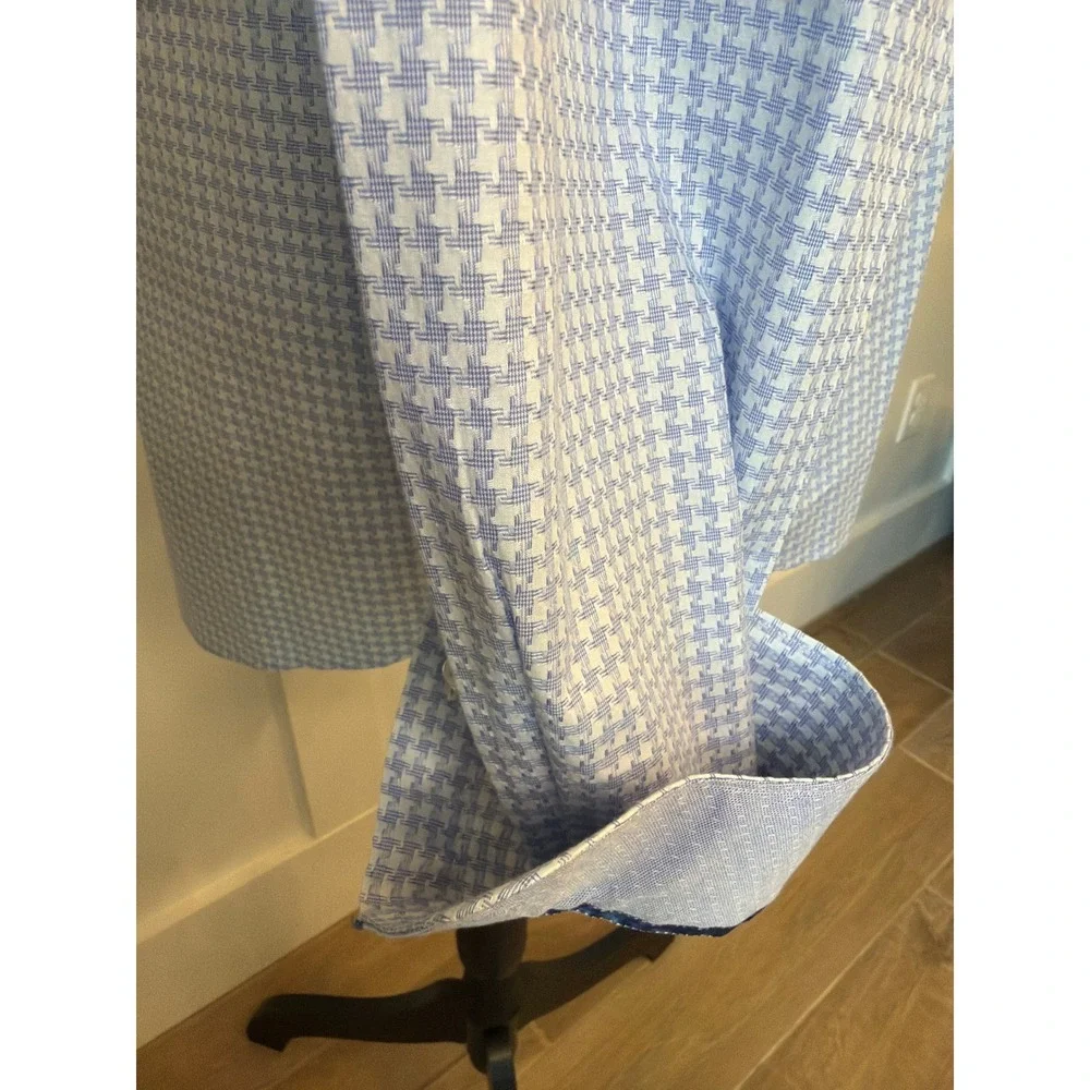 Bugatchi Uomo Men's Shaped Fit Dress Shirt Blue White Pattern Long Sleeve‎ Large - Picture 5 of 8
